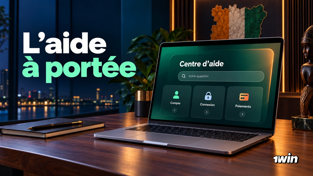 Ordinateur portable présentant un centre d’aide avec des catégories de support.