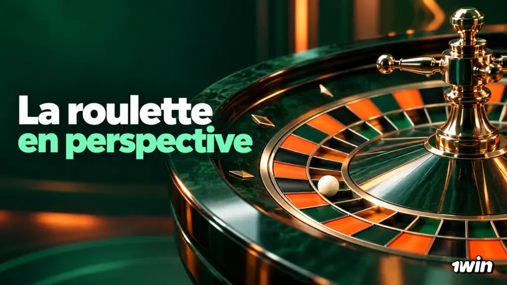Roue de roulette verte, orange et dorée avec un texte français sur la roulette